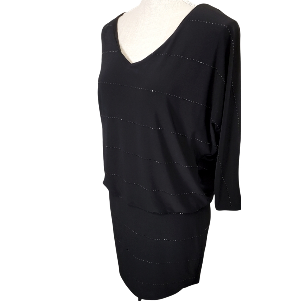 WHBM | Women's black 3/4 sleeve cocktail dress. Size XS.